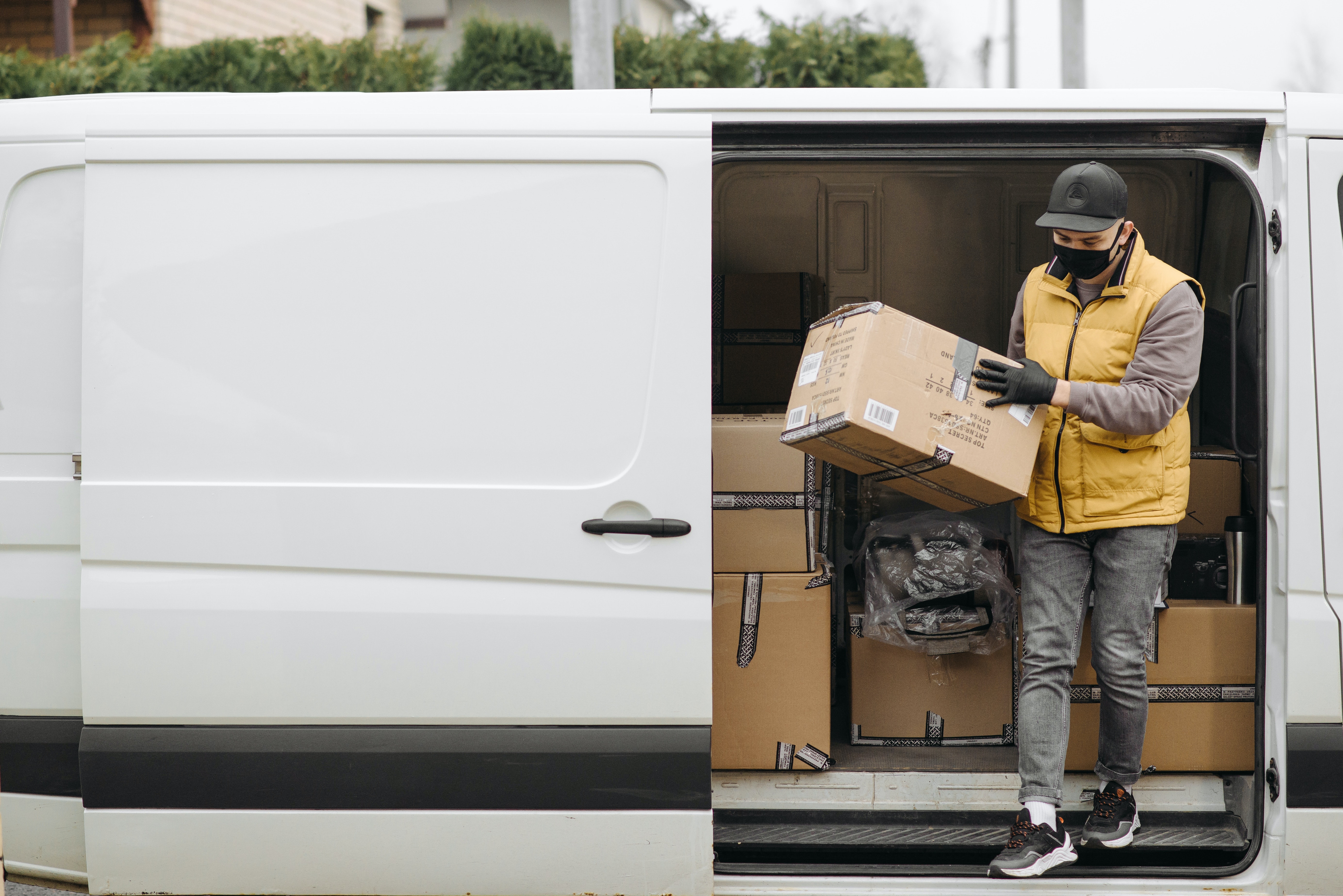 package delivery van with verified addresses 